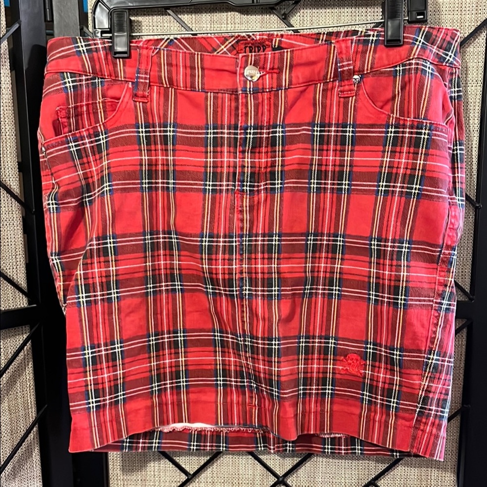 Vintage Tripp NYC Red Plaid Tartan Mini Skirt Sz 12